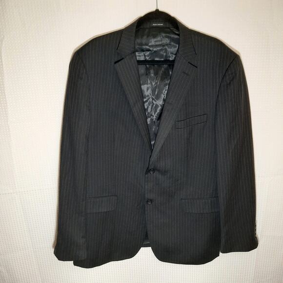 Pronto Uomo Platinum 46L Blazer Black 100% Wool Sport Coat Classic Fit - Picture 1 of 6